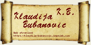 Klaudija Bubanović vizit kartica
